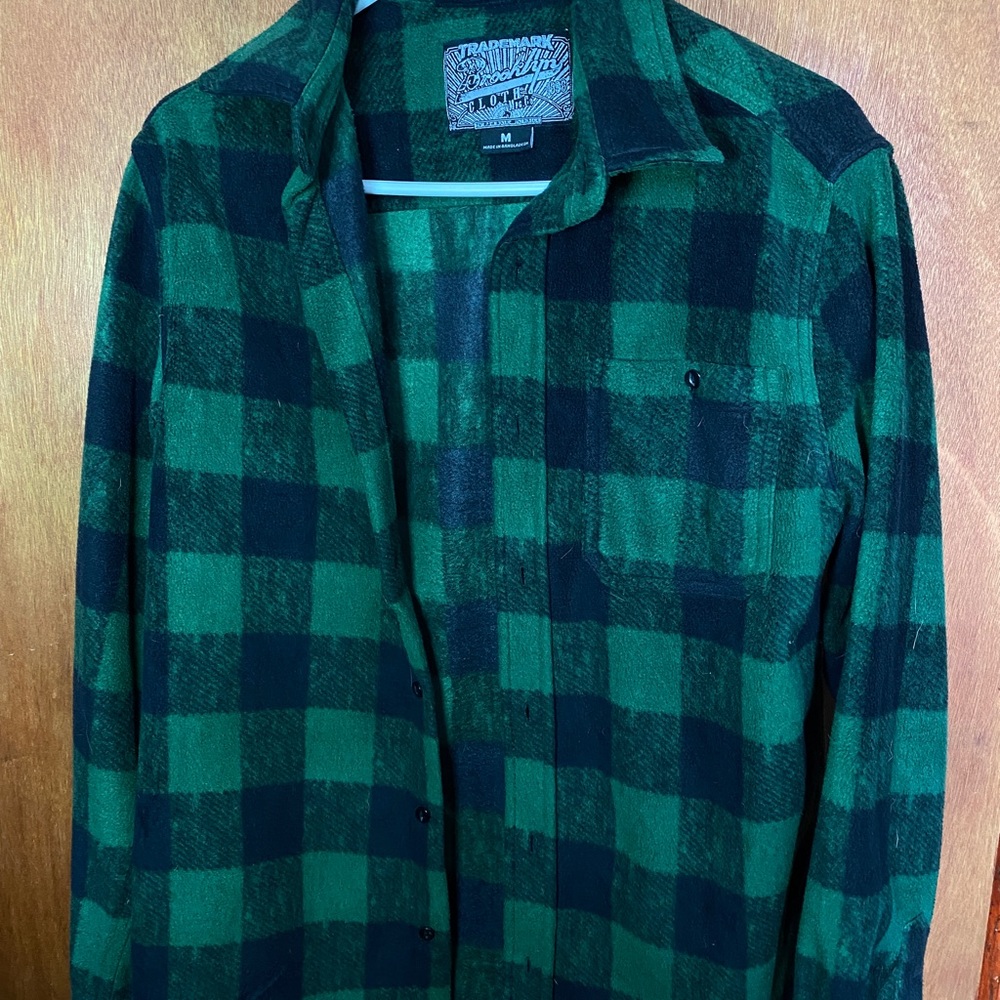 Medium Green & Black Checkered Coat